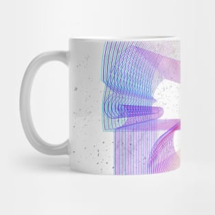 Geometric rainbow lineart marble Mug